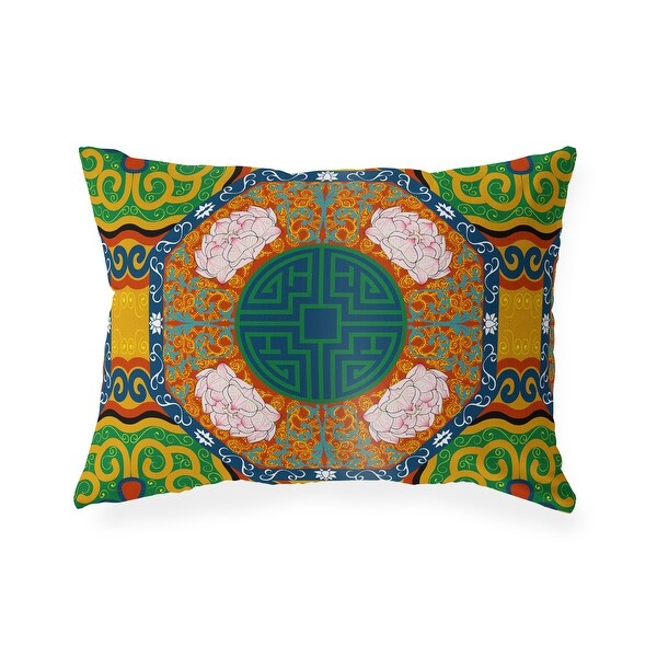 MING ORANGE Indoor Outdoor Lumbar Pillow By Kavka Designs 20X14